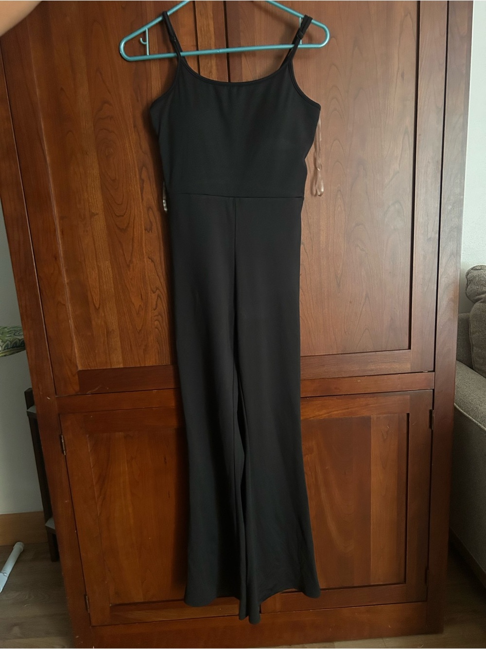 Classic Black Form fitting Flare-Leg Jumpsuit - Women's